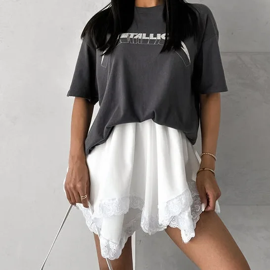 Women Clothing White Chiffon Lace Design Sense Commuter Skirt 2024 Summer Fashion New Casual Simple Women White Dress
Women Clothing White Chiffon Lace Design Sense Commuter Skirt 2024 Summer Fashion New Casual Simple Women White Dress