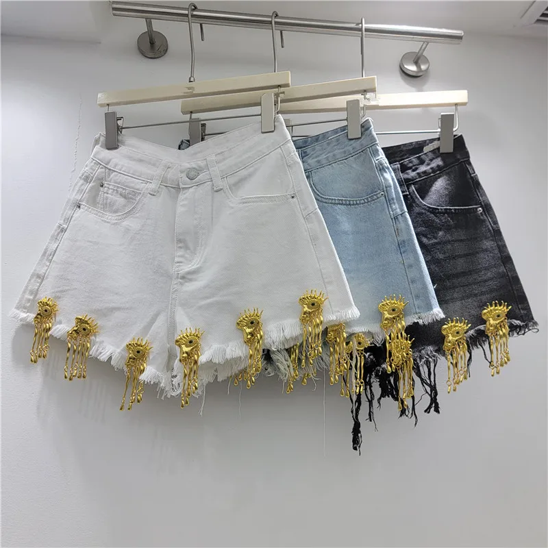 Metal Tassel Decoration Denim Shorts for Women, 2026 New Arrival Loose Slimming Look A Line Hot Girl Raw Edge Hot Pants
Metal Tassel Decoration Denim Shorts for Women, 2026 New Arrival Loose Slimming Look A Line Hot Girl Raw Edge Hot Pants