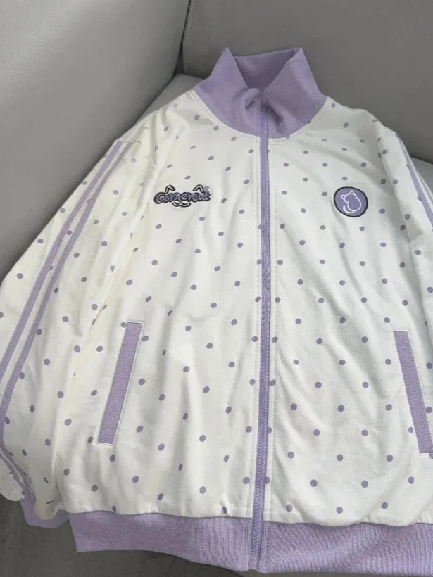 Original Anime Girl Cartoon Polka Dot Print Jacket Japanese Style Stand Collar Striped Embroidered Sweatshirt Jackets Sportswear
Original Anime Girl Cartoon Polka Dot Print Jacket Japanese Style Stand Collar Striped Embroidered Sweatshirt Jackets Sportswear