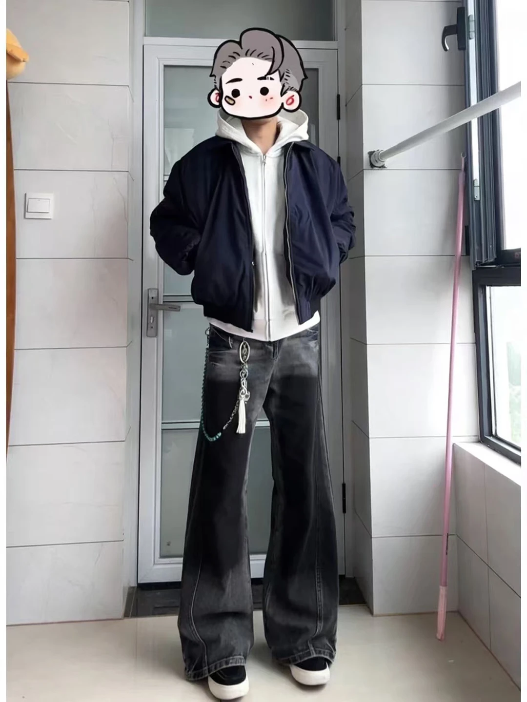 Men's Straight Leg Jeans mid Waist Patchwork Waed adient Bla Loose Fit Trousers Student Neutral Winter Non-Fade Sinkage
Men's Straight Leg Jeans mid Waist Patchwork Waed adient Bla Loose Fit Trousers Student Neutral Winter Non-Fade Sinkage