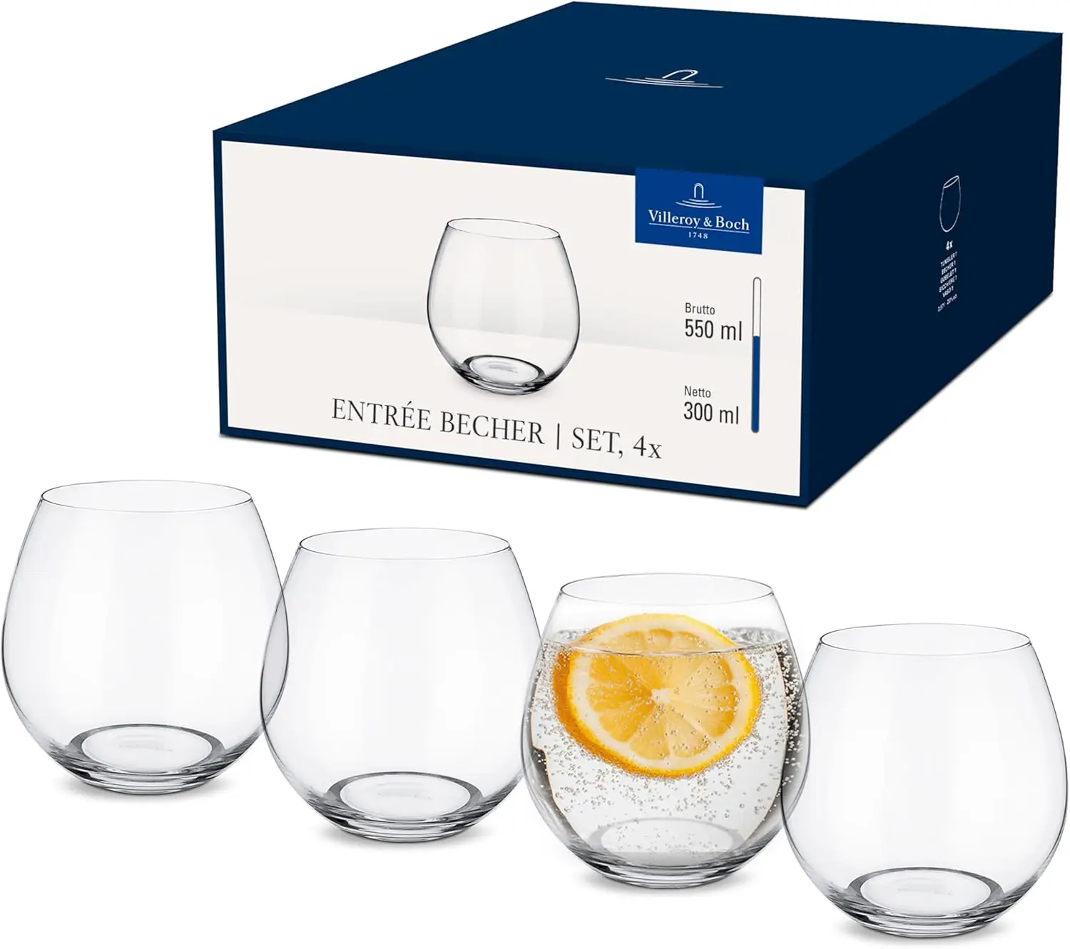 Entrée Stemless Red Wine Glass Set of 4, Crystal Glass, Dishwasher Safe Construction, 19.25 Ounce Capacity
Entrée Stemless Red Wine Glass Set of 4, Crystal Glass, Dishwasher Safe Construction, 19.25 Ounce Capacity