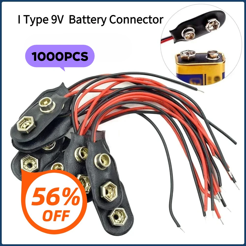 1000PC I Type 9VClip-on Battery Connector Leather Shell Black Red Wired 9 Volt Battery Clip Connector Battery Holder For Arduino
1000PC I Type 9VClip-on Battery Connector Leather Shell Black Red Wired 9 Volt Battery Clip Connector Battery Holder For Arduino