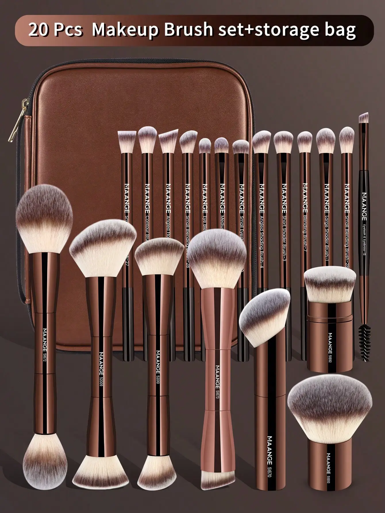 MAANGE 7pcs/11pcs/13pcs/20pcs Professional Long Aluminum Tube Makeup Brush Set With Storage Bag,Foundation Brush Powder Brush Blush Brush Highlight Brush Contour Brush Eyeshadow Brush Eyebrow Brush Shadow Brush Smudge Brush Blending Brush,Makeup Tools Wit
MAANGE 7pcs/11pcs/13pcs/20pcs Professional Long Aluminum Tube Makeup Brush Set With Storage Bag,Foundation Brush Powder Brush Blush Brush Highlight Brush Contour Brush Eyeshadow Brush Eyebrow Brush Shadow Brush Smudge Brush Blending Brush,Makeup Tools Wit