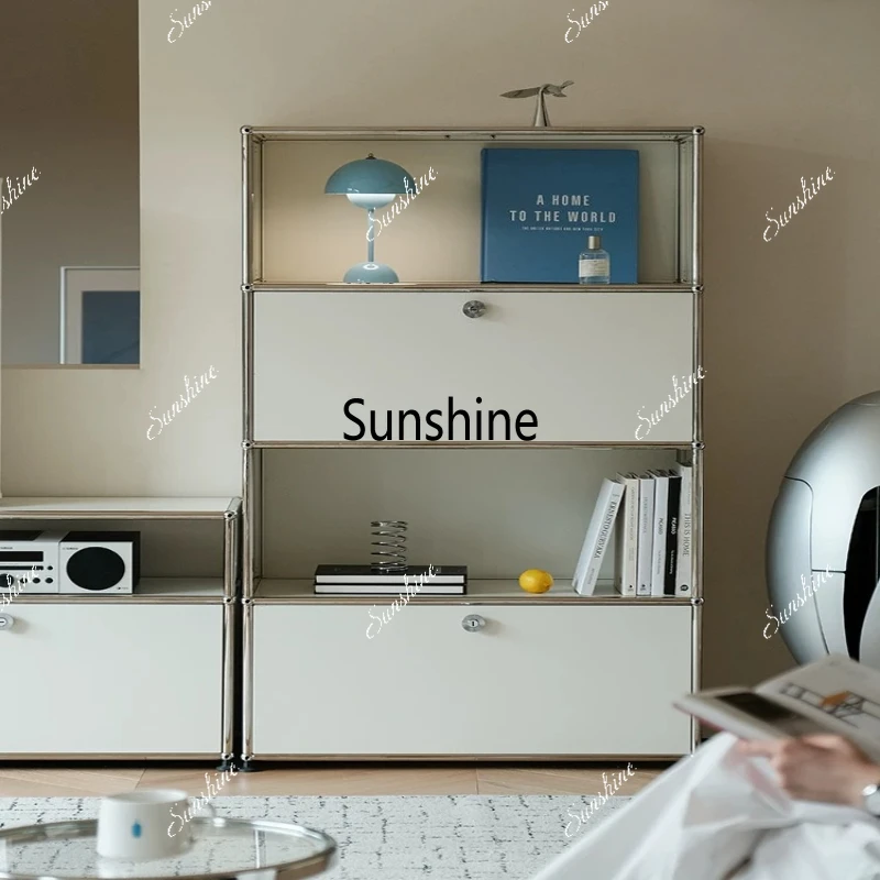 Modular combination bookcase home living room display stainless steel storage
Modular combination bookcase home living room display stainless steel storage