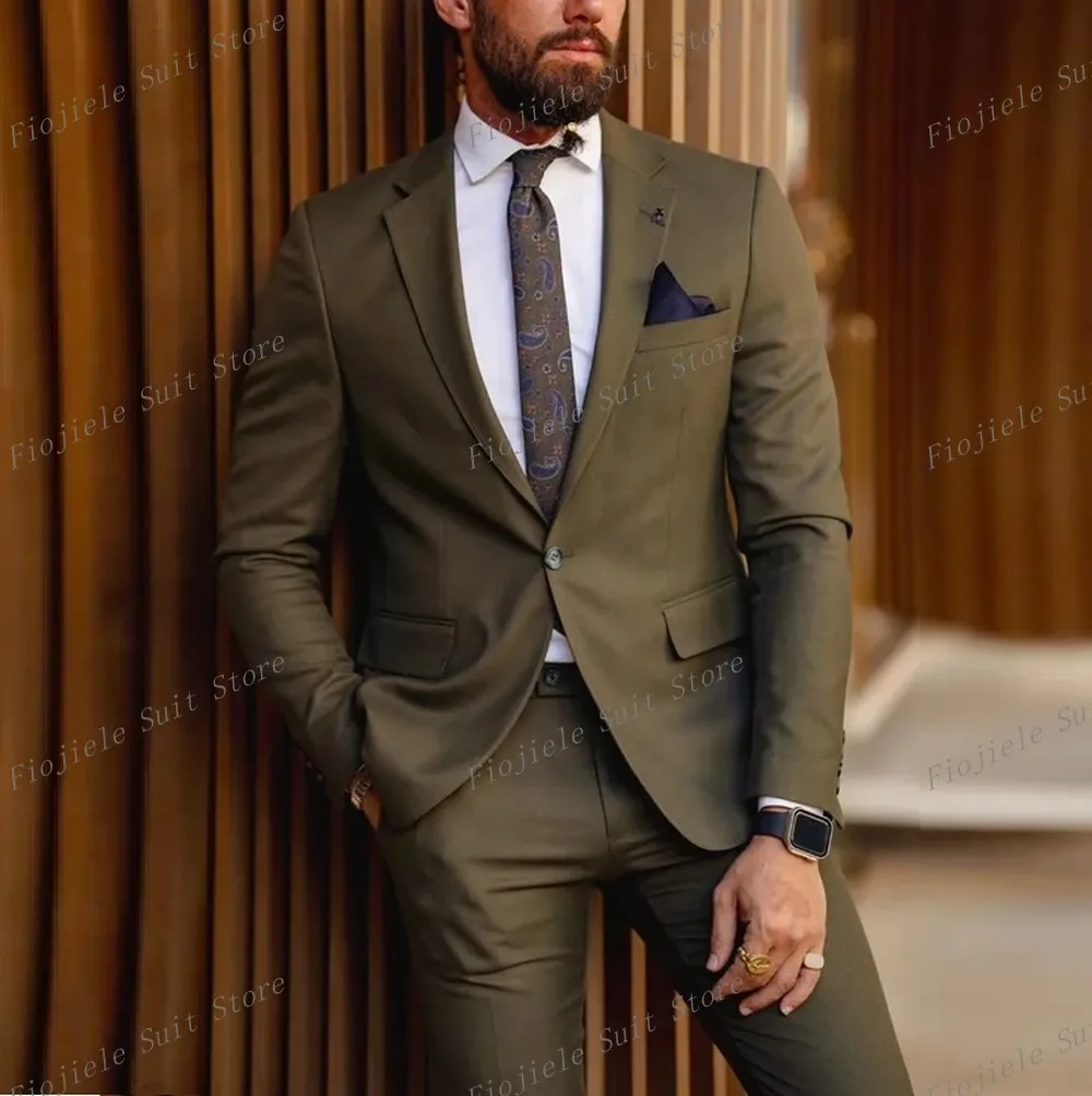 New Army Green Male Formal Occasion Tuxedos Men Business Suit Groom Groomsman Wedding Party Prom 2 Piece Set Jacket Pants
New Army Green Male Formal Occasion Tuxedos Men Business Suit Groom Groomsman Wedding Party Prom 2 Piece Set Jacket Pants