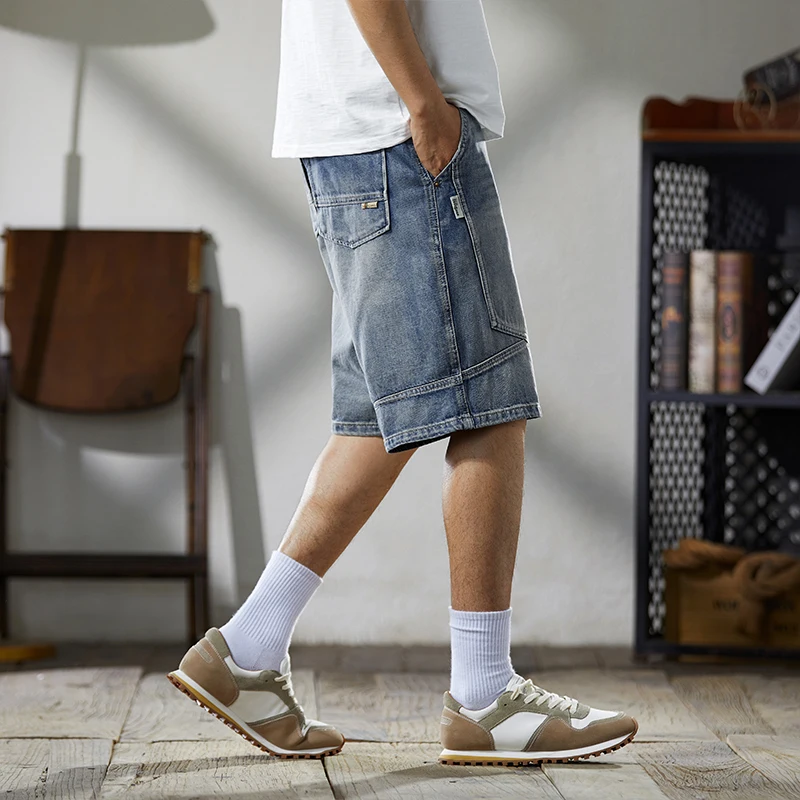 XY9945 New trend casual splicing American vintage denim shorts men's summer thin section five pants
XY9945 New trend casual splicing American vintage denim shorts men's summer thin section five pants