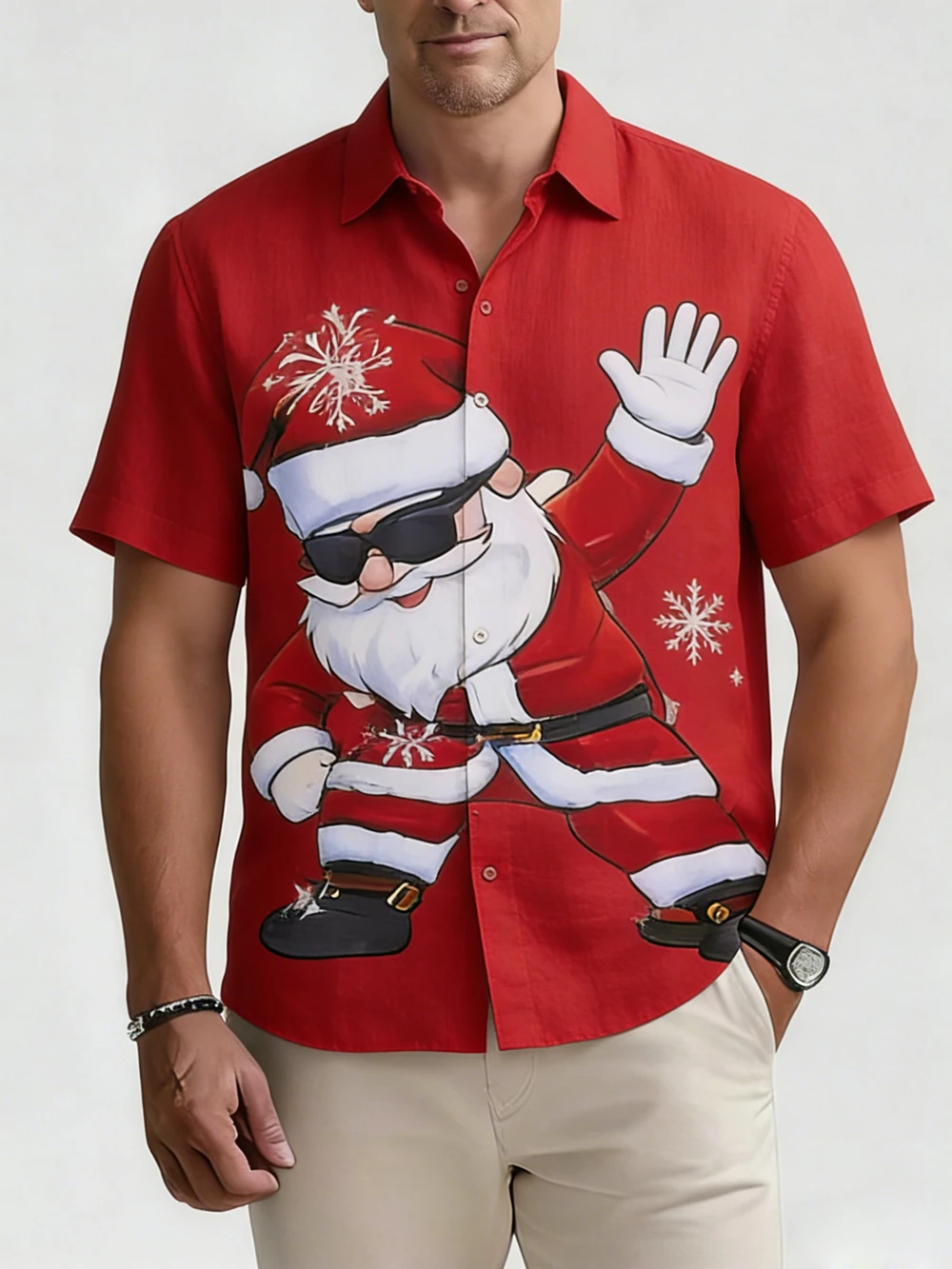 Men's New Short-sleeved Linen Christmas Funny 3D Printed Red Shirt Hawaiian Casual Shirt Holiday Outdoor Party Clothes for Men
Men's New Short-sleeved Linen Christmas Funny 3D Printed Red Shirt Hawaiian Casual Shirt Holiday Outdoor Party Clothes for Men