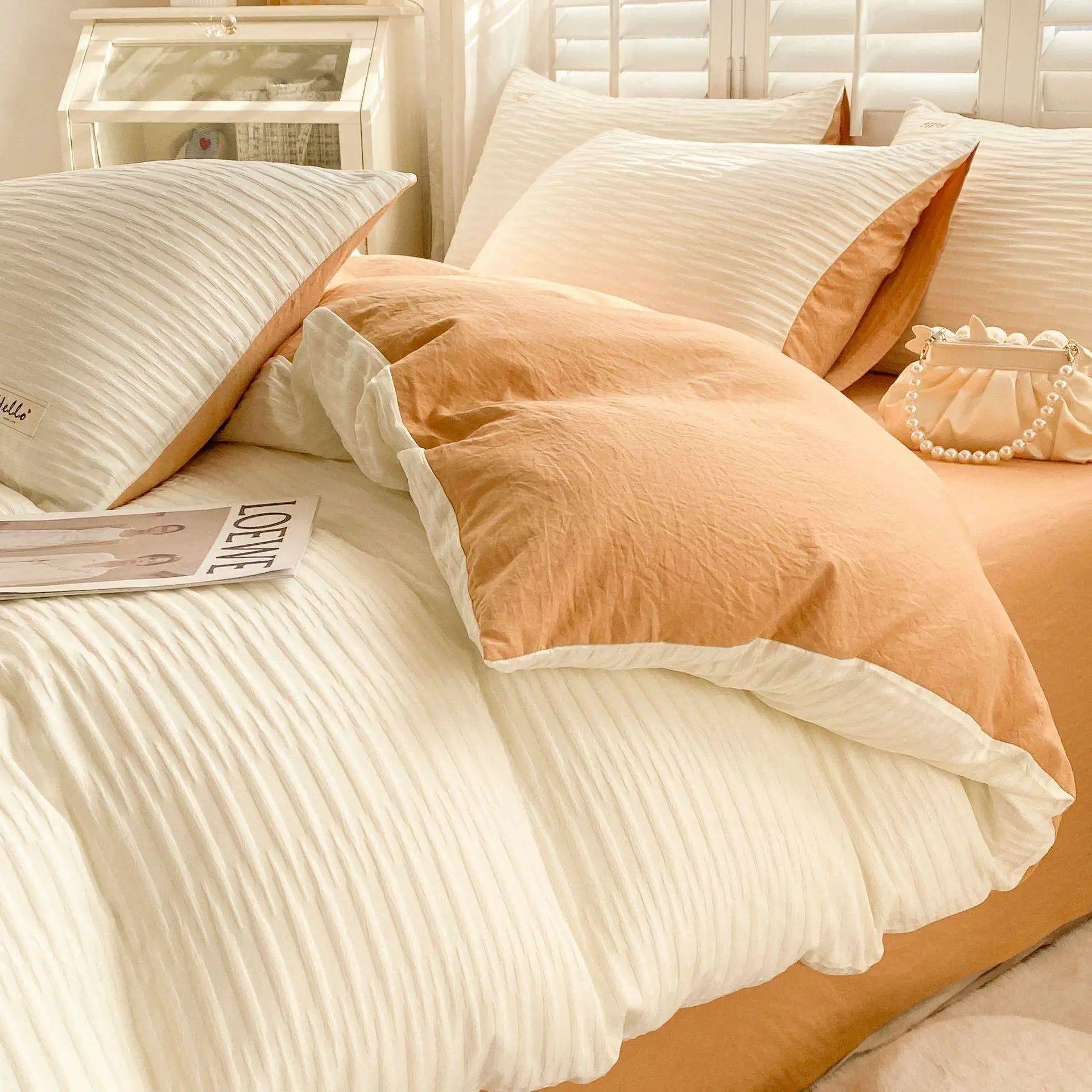 Nordic Style Washed Cotton Color Bedding Set Three Piece Quilt Cover Dormitory Three Piece Bedding Linen Single Bed Cover
Nordic Style Washed Cotton Color Bedding Set Three Piece Quilt Cover Dormitory Three Piece Bedding Linen Single Bed Cover