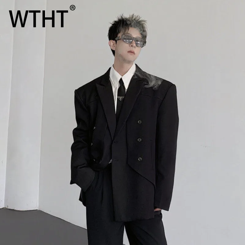 WTHT Fashion Men's Solid Color Deconstruction Long Slleves Blazer Coats Trendy Lapel Single-breasted Casual Jackets Male 2A0423
WTHT Fashion Men's Solid Color Deconstruction Long Slleves Blazer Coats Trendy Lapel Single-breasted Casual Jackets Male 2A0423