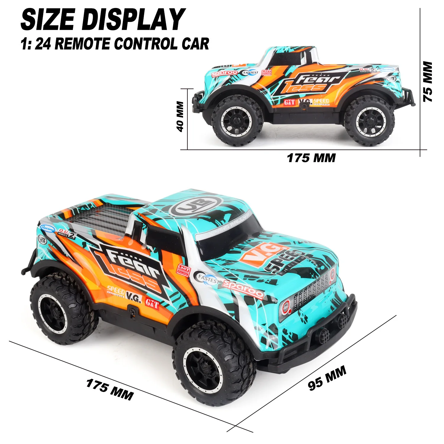 Remote control car 1:24 small scale off-road remote control car with foreign trade lights, non electric children's toy
Remote control car 1:24 small scale off-road remote control car with foreign trade lights, non electric children's toy