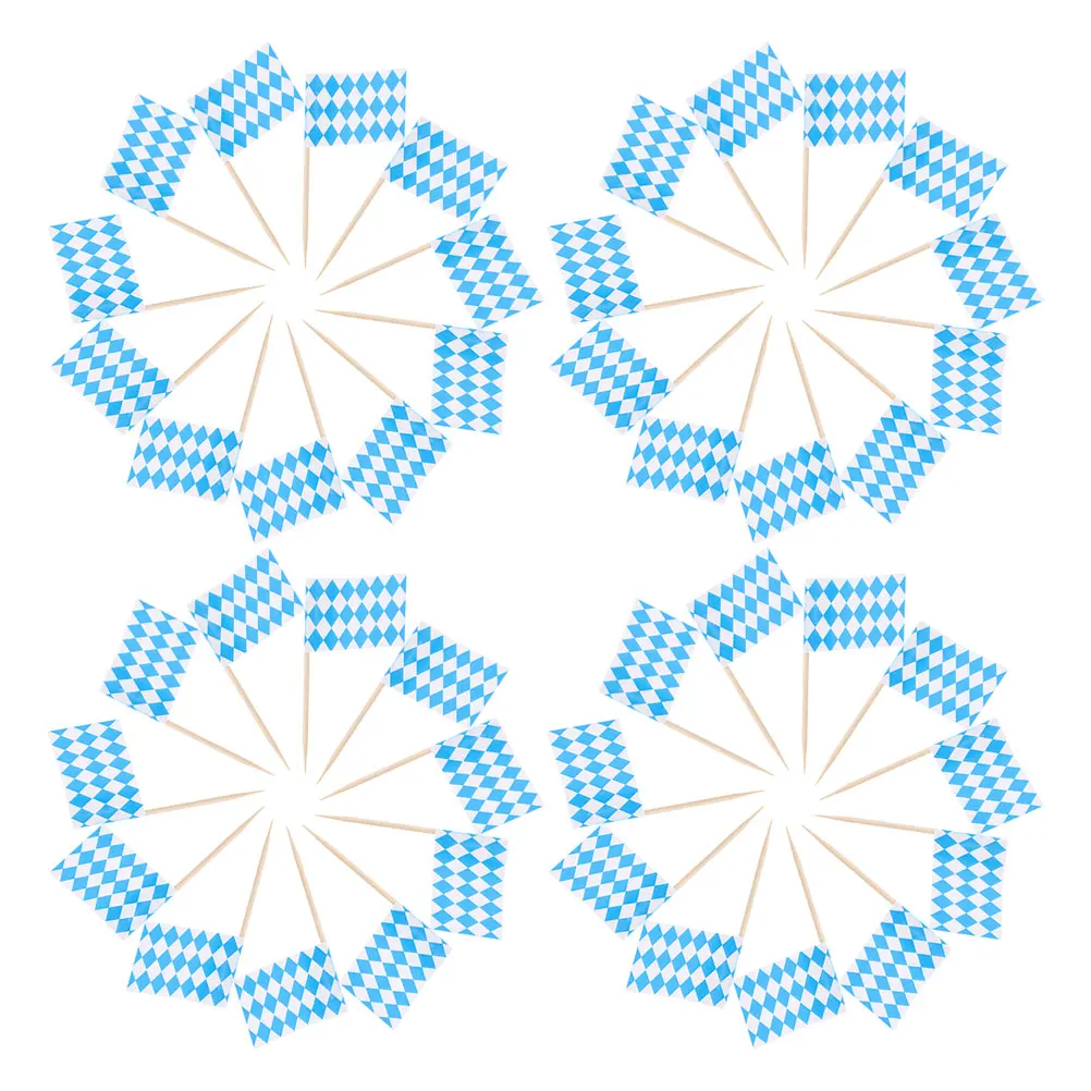 100Pcs Bavarian Style Checkered Toothpicks Flag Picks for Desserts Appetizers Party Fruits Decorative Food Sticks
100Pcs Bavarian Style Checkered Toothpicks Flag Picks for Desserts Appetizers Party Fruits Decorative Food Sticks