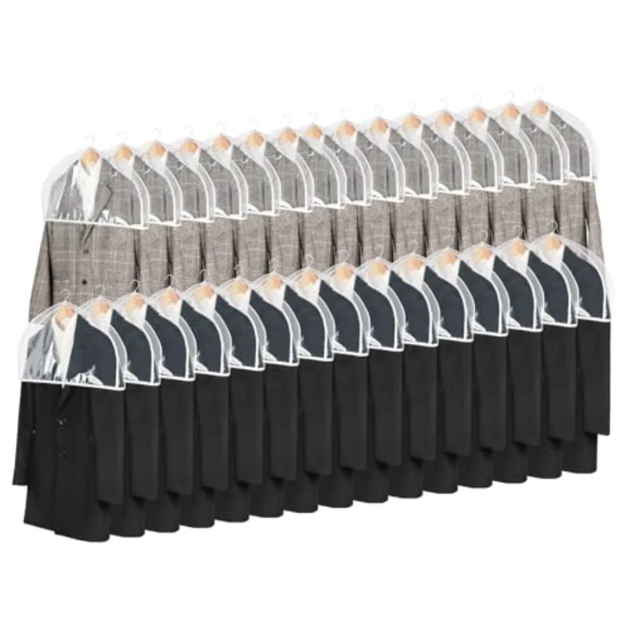Clear Shoulder Covers for Clothes Set of 30 Breathable Clothes Dust Cover Protectors with 2" Gusset for Suit, Coats, Jackets
Clear Shoulder Covers for Clothes Set of 30 Breathable Clothes Dust Cover Protectors with 2" Gusset for Suit, Coats, Jackets