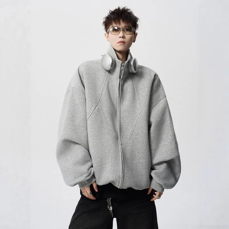 American Trendy Brand Cardigan Sweatshirt for Men in Autumn Irregular Splicing Stand Collar Coat Casual Sports Jacket
American Trendy Brand Cardigan Sweatshirt for Men in Autumn Irregular Splicing Stand Collar Coat Casual Sports Jacket