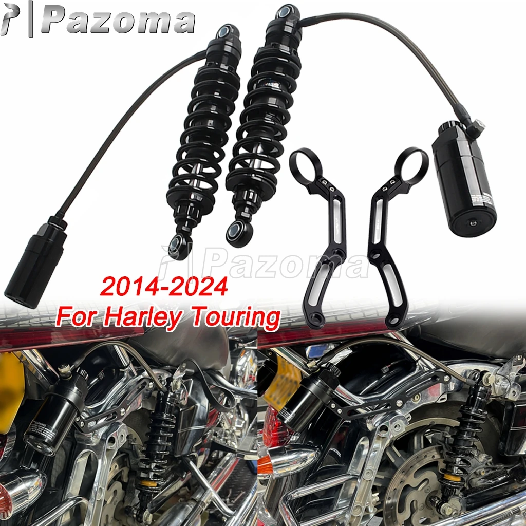 For Harley Touring Rear Shock Absorber 13" Suspension Spring Remote Reservoir Bracket CVO Electra Street Glide Road King 2014-24
For Harley Touring Rear Shock Absorber 13" Suspension Spring Remote Reservoir Bracket CVO Electra Street Glide Road King 2014-24