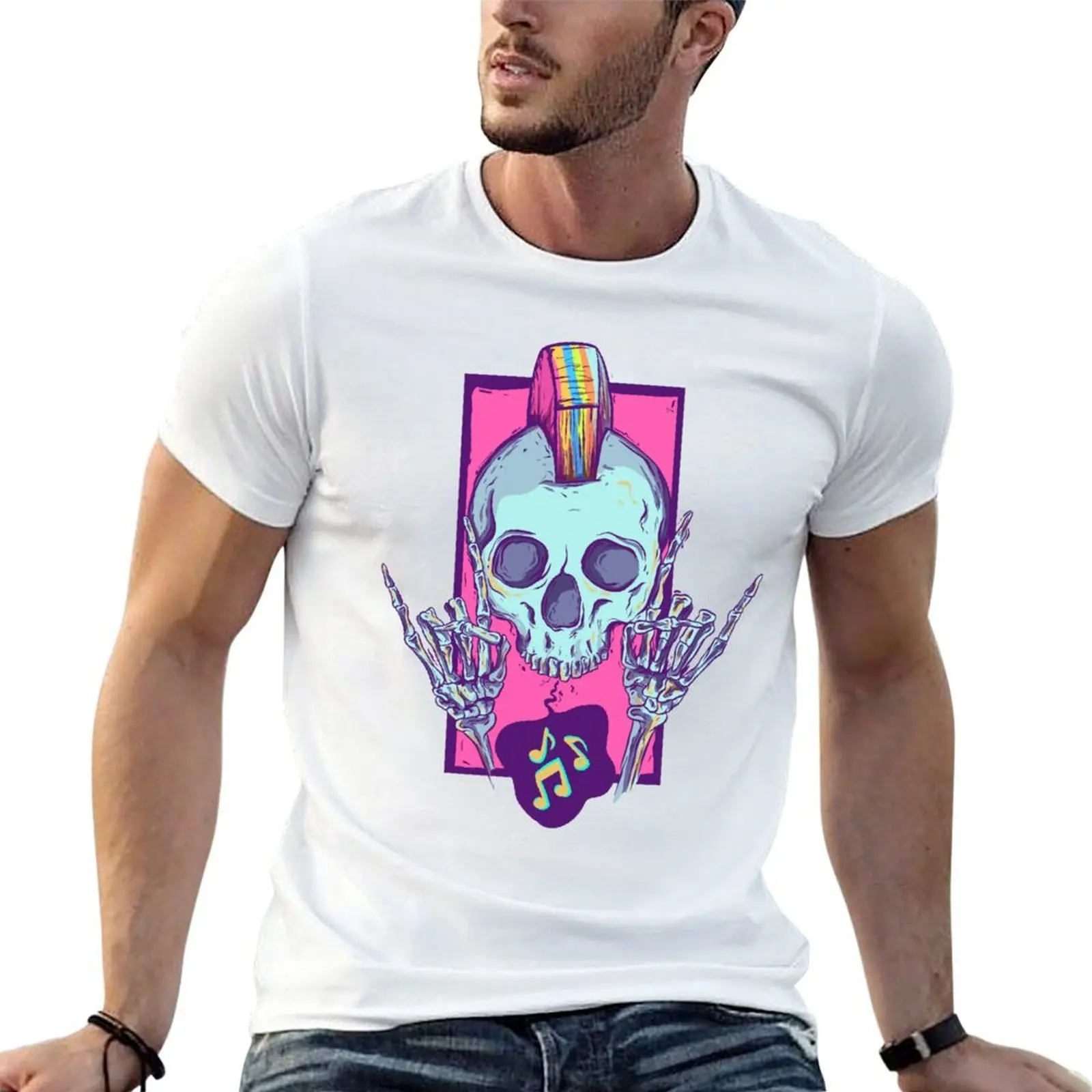 Rock on punk skull T-Shirt t shirt man casual t shirts cotton 100% T-Shirt
Rock on punk skull T-Shirt t shirt man casual t shirts cotton 100% T-Shirt