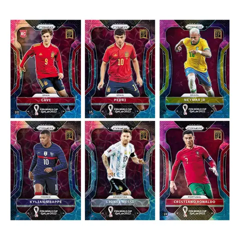 Diy Panini Football Star Card Cristiano Ronaldo Lionel Messi Neymar Mbappe colección Flash Card juguetes de dibujos animados regalo