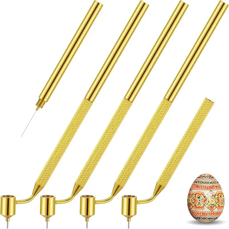 AEE2-4 Pcs Pysanka Set Wax Drawing Pens For Egg 0.3 0.4 0.5 0.7 Mm Medium Metal Hand Wax Pens For Pysanky Supplies
AEE2-4 Pcs Pysanka Set Wax Drawing Pens For Egg 0.3 0.4 0.5 0.7 Mm Medium Metal Hand Wax Pens For Pysanky Supplies