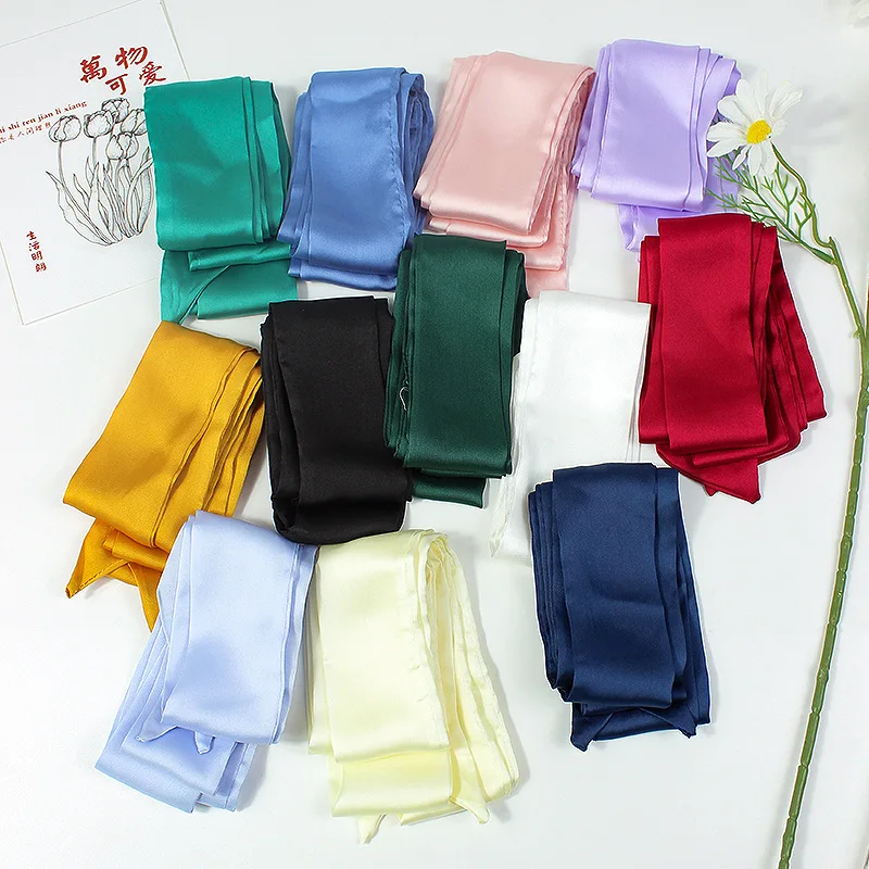 Satin Solid Color Silk Scarf Headband New Long Tie Hair Bow Hair Accessories for Women Imitation Silk Belt Decorative Silk Scarf
Satin Solid Color Silk Scarf Headband New Long Tie Hair Bow Hair Accessories for Women Imitation Silk Belt Decorative Silk Scarf