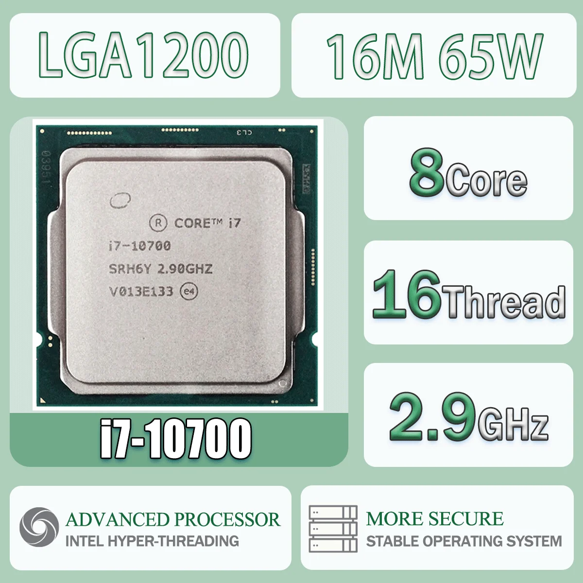 Intel Core I7-10700 4.7GHz 8 Cores 16 Threads 16M 65W I7 10700 Computer CPU Processor Server LGA1200 SRH6Y
Intel Core I7-10700 4.7GHz 8 Cores 16 Threads 16M 65W I7 10700 Computer CPU Processor Server LGA1200 SRH6Y