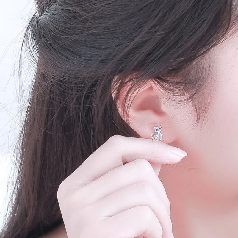 Buyee 925 Sterling Silver Female Samll Stud Earring for Women Fashion Unique Cat Animal Fine Jewelry Earring Gift
Buyee 925 Sterling Silver Female Samll Stud Earring for Women Fashion Unique Cat Animal Fine Jewelry Earring Gift