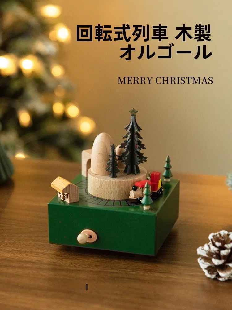 New Year Gift Music Box Rotating Train Children's Birthday Creative Decorative Ornaments Nordic Style Wood Material Present
New Year Gift Music Box Rotating Train Children's Birthday Creative Decorative Ornaments Nordic Style Wood Material Present