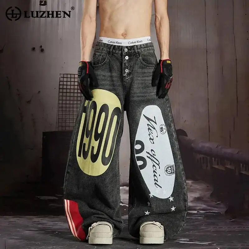 LUZHEN 2026 New Original Letter Printed Patchwork Pattern Loose Straight Denim Pants Men's Fashion Street Wide Leg Jeans JY7501
LUZHEN 2026 New Original Letter Printed Patchwork Pattern Loose Straight Denim Pants Men's Fashion Street Wide Leg Jeans JY7501