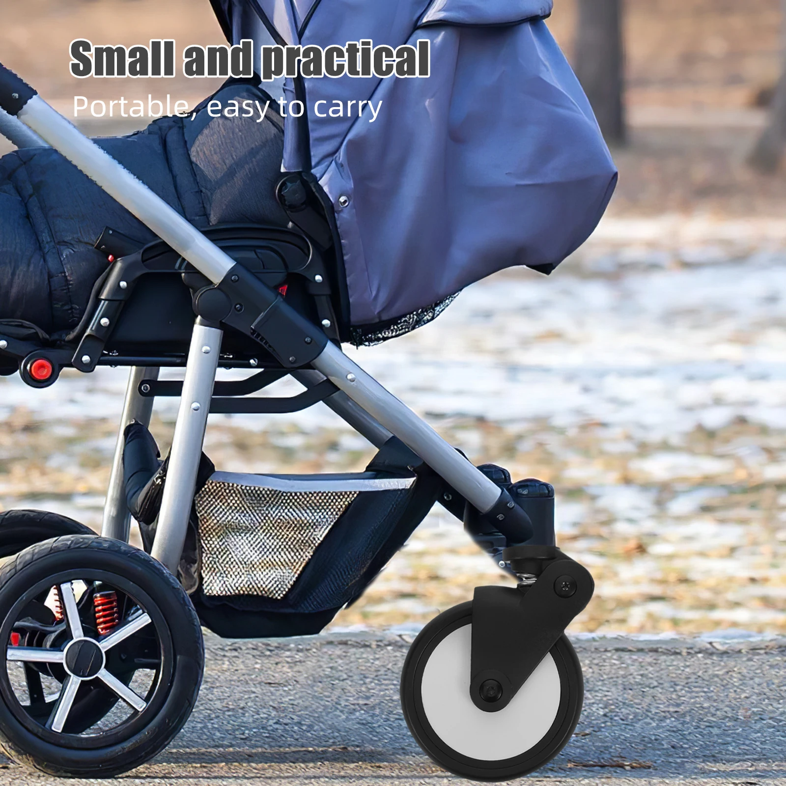 1pcs Baby Stroller Wheels Universal Rubber Replacement For Front Rear Pushchair Smooth Steering Durable Design Easy Installation