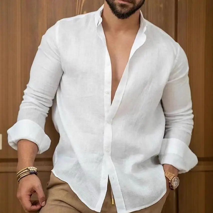 Men's Cotton Linen Young Gentleman Shirt Pocket Detail Iron-Free British Style Long Sleeve Casual Shirt for Summer
Men's Cotton Linen Young Gentleman Shirt Pocket Detail Iron-Free British Style Long Sleeve Casual Shirt for Summer