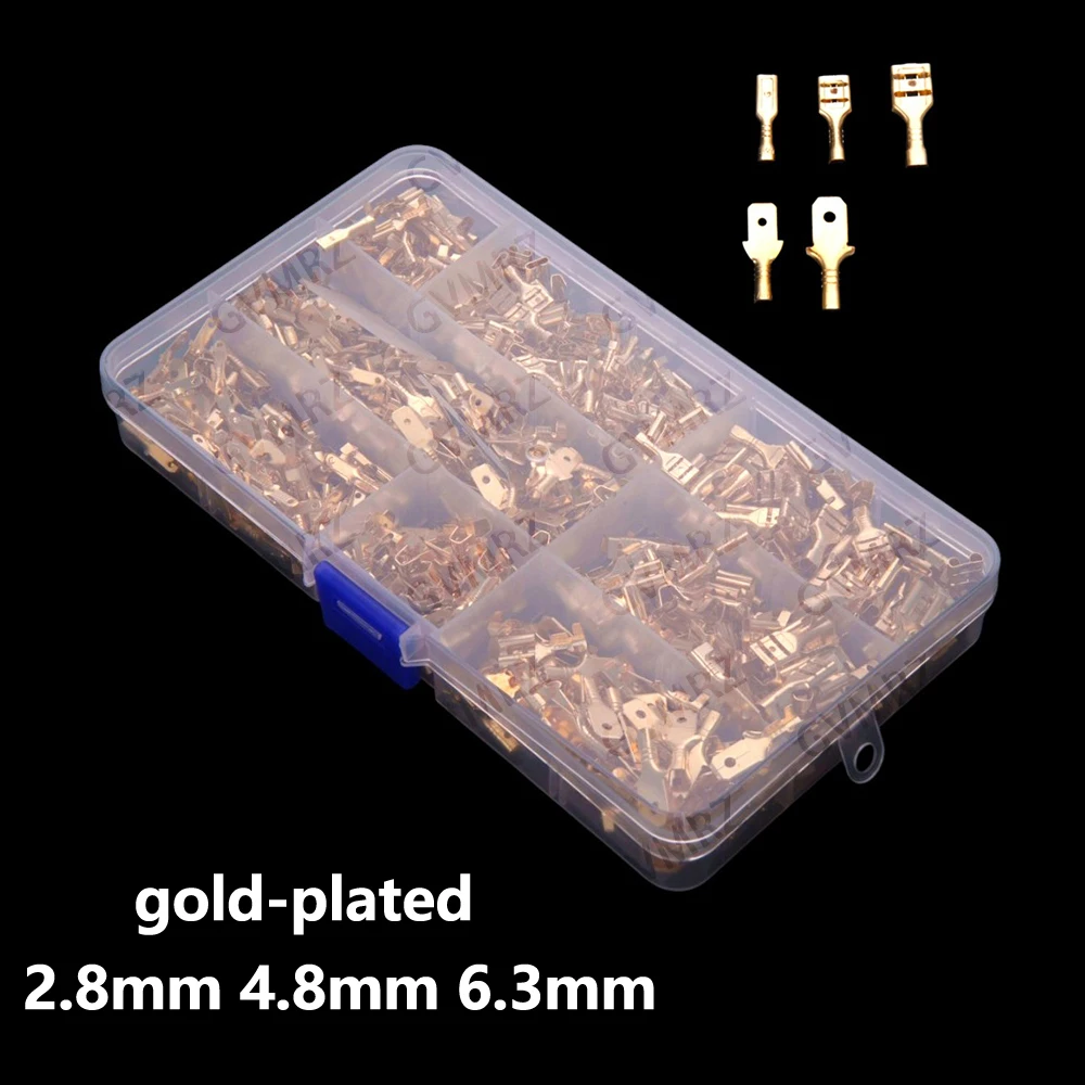 600PCS gold-plated 2.8mm spring-loaded terminals Brass connector 4.8mm 6.3mm
600PCS gold-plated 2.8mm spring-loaded terminals Brass connector 4.8mm 6.3mm