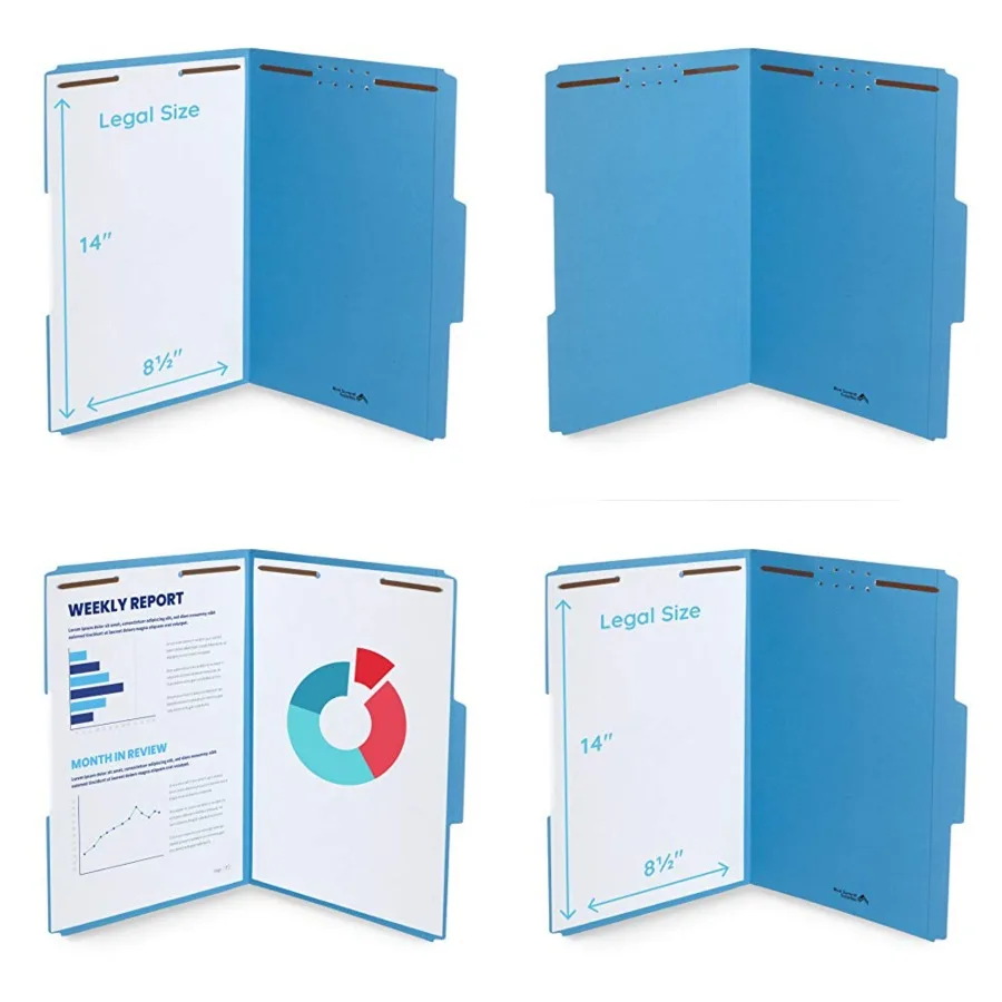 File Folders with Fasteners, File Folders Legal Size, 1/3 Cut Reinforced Tabs, Durable 2 Prongs, Designed to Organize Standard
File Folders with Fasteners, File Folders Legal Size, 1/3 Cut Reinforced Tabs, Durable 2 Prongs, Designed to Organize Standard