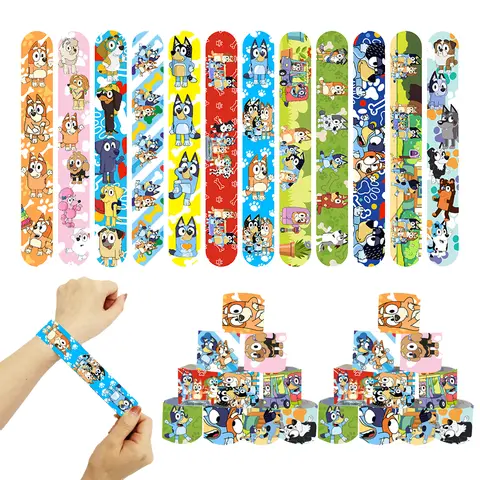 12/24/36pcs Bluey Slap Bracelets Party Favors Gifts Bingo Dog Christmas Stocking Fillers Birthday Party Decorations Supplies Bab