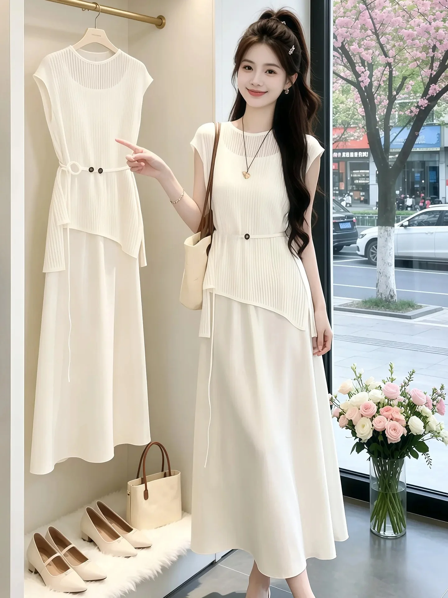 Elegant Summer New Arrival Strap Dress Set High Waist Long Skirt Fashionable Commute Style Women's Clothing Ensemble
Elegant Summer New Arrival Strap Dress Set High Waist Long Skirt Fashionable Commute Style Women's Clothing Ensemble