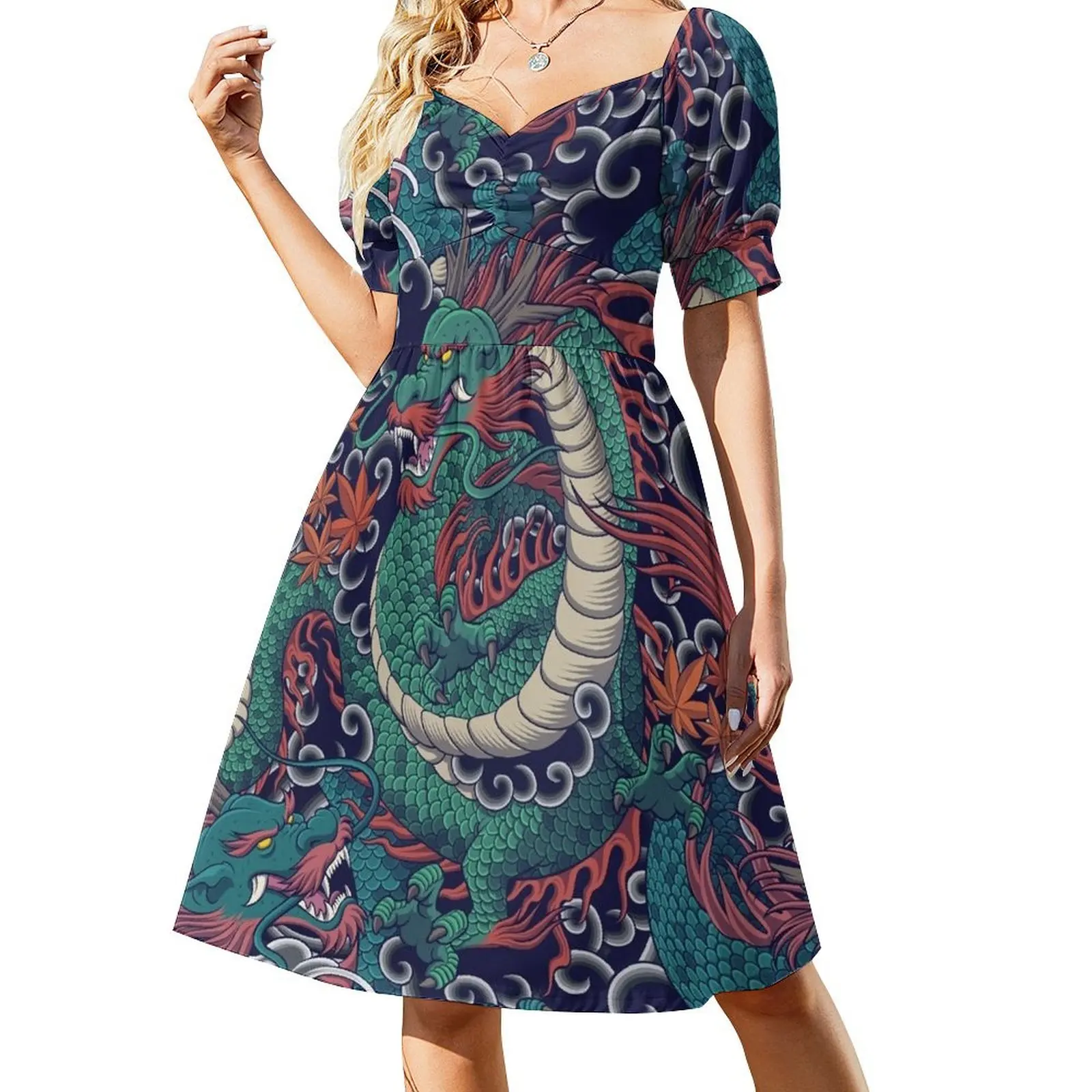 The Mythical Dragon Pattern Short-Sleeved Dress clothing women summer 2025 Women's skirt Dress
The Mythical Dragon Pattern Short-Sleeved Dress clothing women summer 2025 Women's skirt Dress