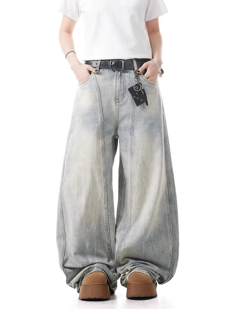 Ретро-джинсы в американском стиле с деконструктивным дизайном, широкие брюки-бананы унисекс, свободные, в пол, модные повседневные джинсы
Ретро-джинсы в американском стиле с деконструктивным дизайном, широкие брюки-бананы унисекс, свободные, в пол, модные повседневные джинсы