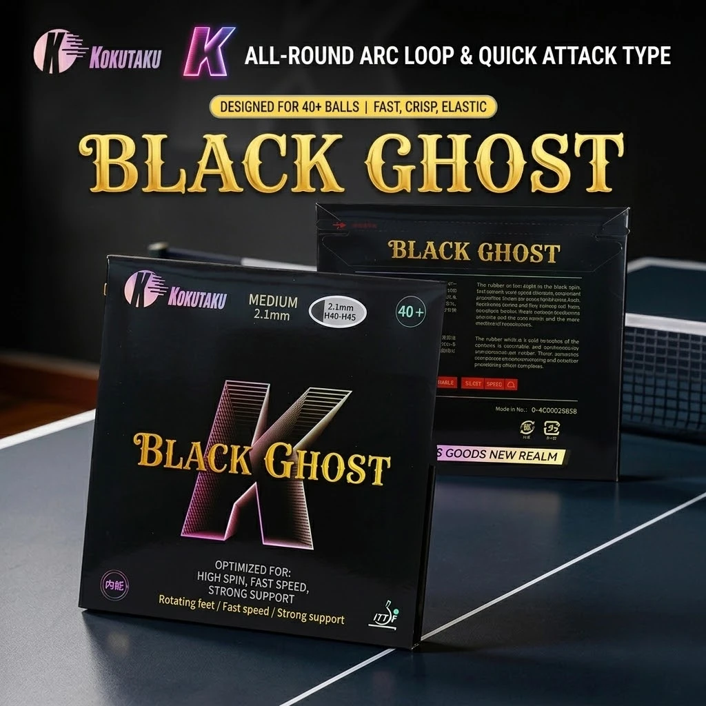 Kokutaku Black Spirit Table Tennis Rubber with Large Holes, Black Carbon Sponge, Table Tennis Rubber with Anti-Slip Adhesive for Spin
Kokutaku Black Spirit Table Tennis Rubber with Large Holes, Black Carbon Sponge, Table Tennis Rubber with Anti-Slip Adhesive for Spin