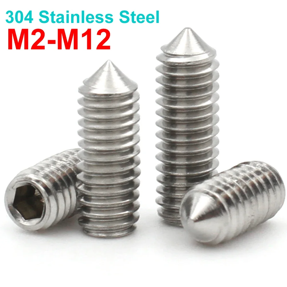 10/pcs DIN914 304 Stainless Steel Hex Hexagon Socket Set Screws Cone Point Grub Screw M2 M2.5 M3 M4 M5 M6 M8 M10 M12
10/pcs DIN914 304 Stainless Steel Hex Hexagon Socket Set Screws Cone Point Grub Screw M2 M2.5 M3 M4 M5 M6 M8 M10 M12