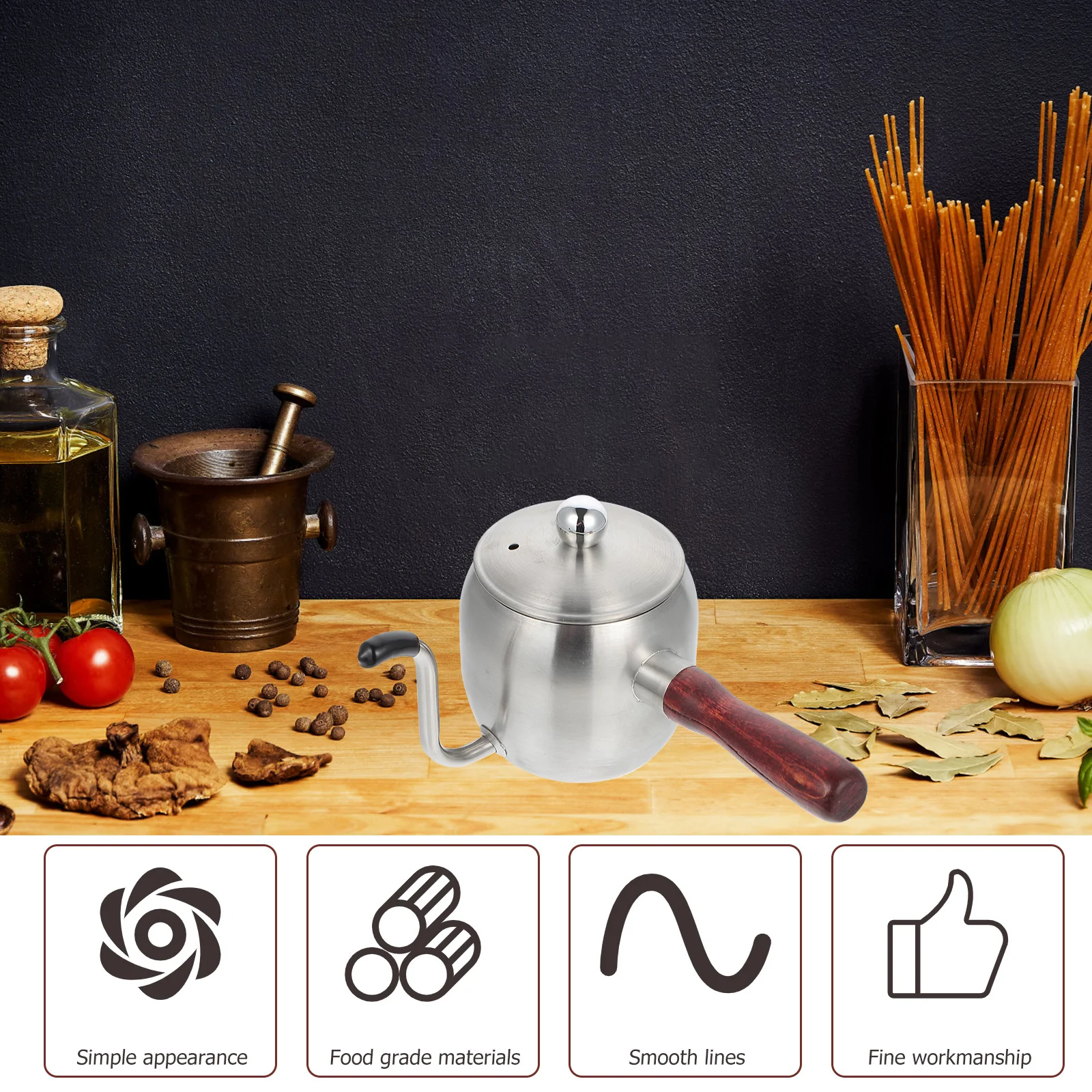 Coffee Pot Scald-free Lid Long Mouth Kettle Hand Brewing Tea Machine Simple Design Drip Stainless Steel Pouring High-end Shop
Coffee Pot Scald-free Lid Long Mouth Kettle Hand Brewing Tea Machine Simple Design Drip Stainless Steel Pouring High-end Shop