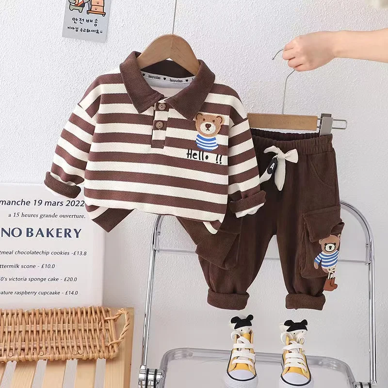 Spring Autumn Children's Pullover Sweatshirt Suit 1-5 Years Old Boys Two-piece Set Casual Style Long Sleeve Striped Design
Spring Autumn Children's Pullover Sweatshirt Suit 1-5 Years Old Boys Two-piece Set Casual Style Long Sleeve Striped Design