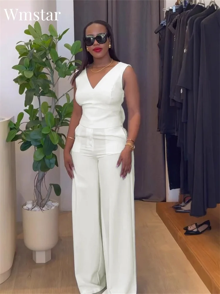 Wmstar Two Piece Set Women Top and Pants Set Sleeveless Office Lady Matching Outfits Elegant Clothes Wholesale Dropshipping 2025
Wmstar Two Piece Set Women Top and Pants Set Sleeveless Office Lady Matching Outfits Elegant Clothes Wholesale Dropshipping 2025