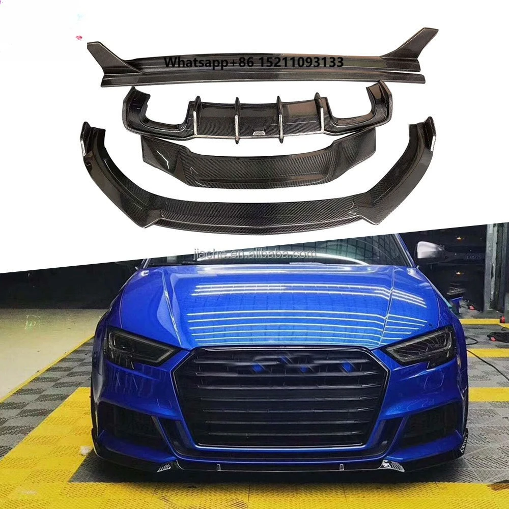 Carbon Fiber Front Lip Rear Diffuser Spoiler Side Skirts Body Kit for A3 S3 Sedan 2017 2018 2019 Bumper Guard Car Styling
Carbon Fiber Front Lip Rear Diffuser Spoiler Side Skirts Body Kit for A3 S3 Sedan 2017 2018 2019 Bumper Guard Car Styling