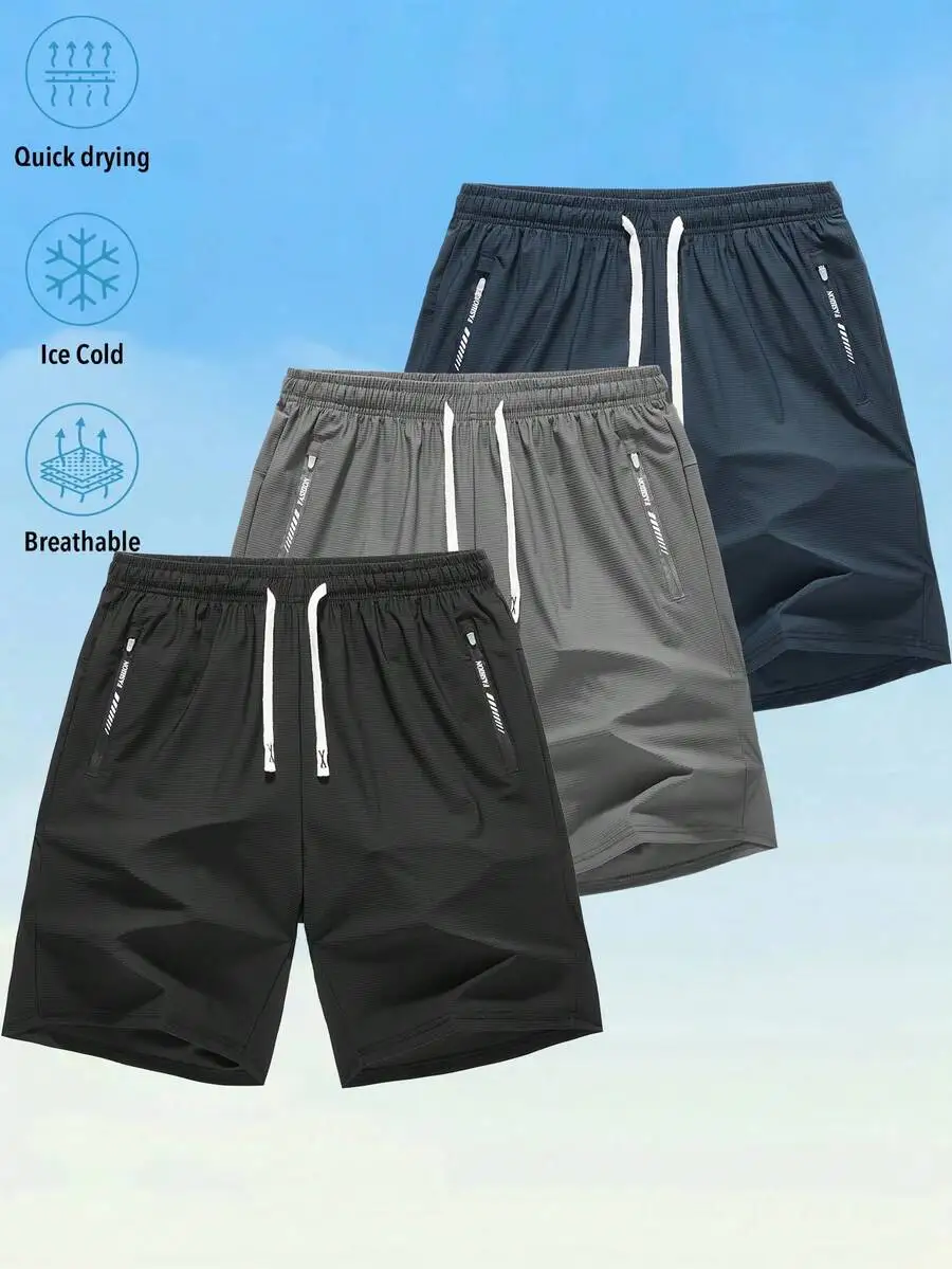 3-Pack Mens Quick Dry Athletic Shorts With Zippered Pockets And Drawstring Waist
3-Pack Mens Quick Dry Athletic Shorts With Zippered Pockets And Drawstring Waist