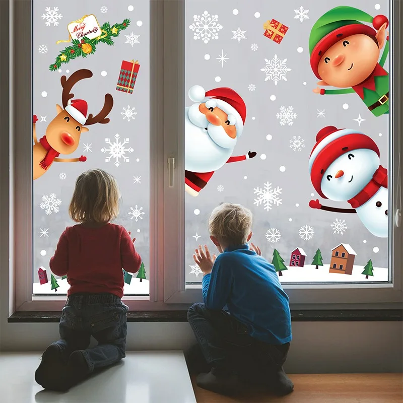 Christmas High Grade Cartoon Deer Wreath Snow Scene Static Glass Sticker Wall Decoration Festive Holiday Home Decor
Christmas High Grade Cartoon Deer Wreath Snow Scene Static Glass Sticker Wall Decoration Festive Holiday Home Decor