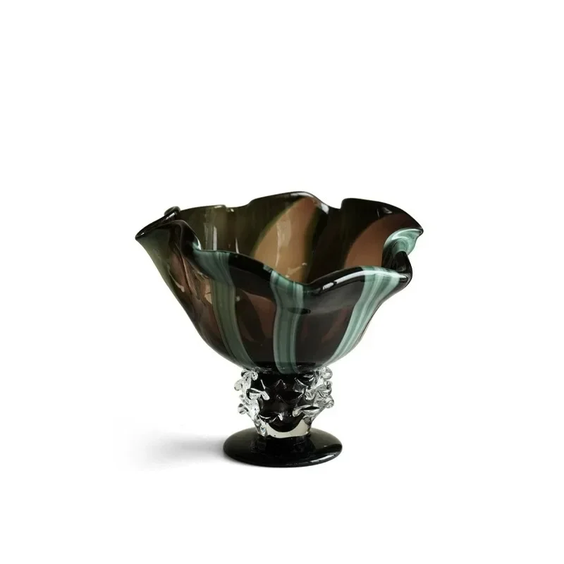 Medieval vase ornament, handmade glass brown-green high-end retro fruit plate
Medieval vase ornament, handmade glass brown-green high-end retro fruit plate