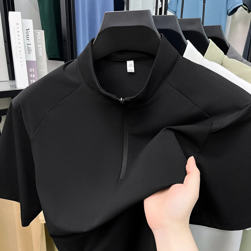 2026 Summer New Style Men's Fashion Notched Collar Half-Zip Shirt Short Sleeve Top
2026 Summer New Style Men's Fashion Notched Collar Half-Zip Shirt Short Sleeve Top