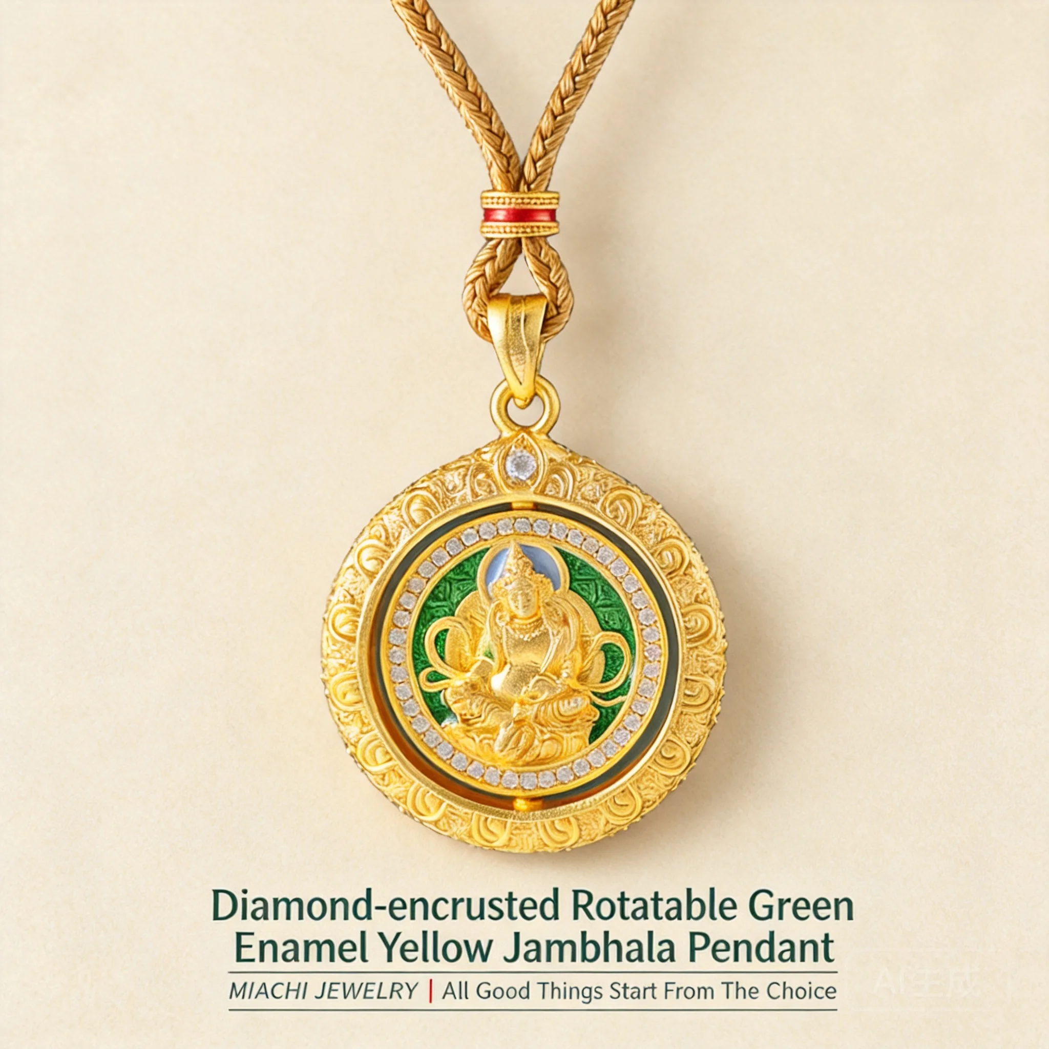 24k Real Gold Plated Rotatable Green Enamel Yellow God Of Wealth Pendant Inlaid Sparkling Zircon Chinese Traditional Lucky Fortu
24k Real Gold Plated Rotatable Green Enamel Yellow God Of Wealth Pendant Inlaid Sparkling Zircon Chinese Traditional Lucky Fortu