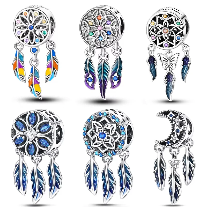 100% Real 925 Sterling Silver Feather Dreamcatcher Tassel Charms Beads Fit Original Qikaola Bracelet Bangle Fashion DIY Jewelry 
100% Real 925 Sterling Silver Feather Dreamcatcher Tassel Charms Beads Fit Original Qikaola Bracelet Bangle Fashion DIY Jewelry