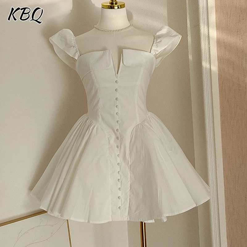 KBQ French Solid Spliced Folds A Line Dresses For Women Square Collar Short Sleeve High Waist Temperament Dress Female Fashion
KBQ French Solid Spliced Folds A Line Dresses For Women Square Collar Short Sleeve High Waist Temperament Dress Female Fashion