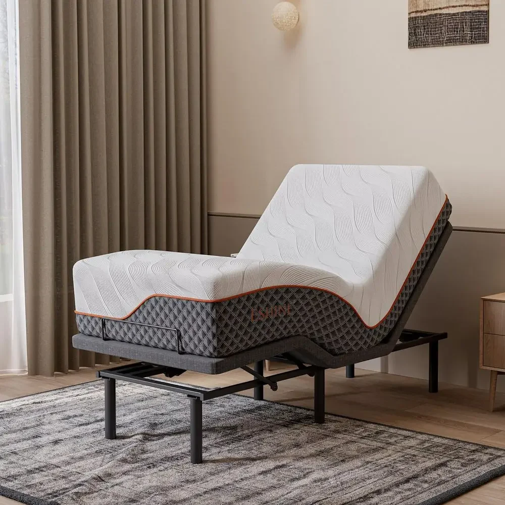 Twin XL Adjustable Bed Frame with Wireless Remote, Zero Gravity, Head amp Foot Incline, AntiSnore, Memory Presets, Quiet Motor,
Twin XL Adjustable Bed Frame with Wireless Remote, Zero Gravity, Head amp Foot Incline, AntiSnore, Memory Presets, Quiet Motor,