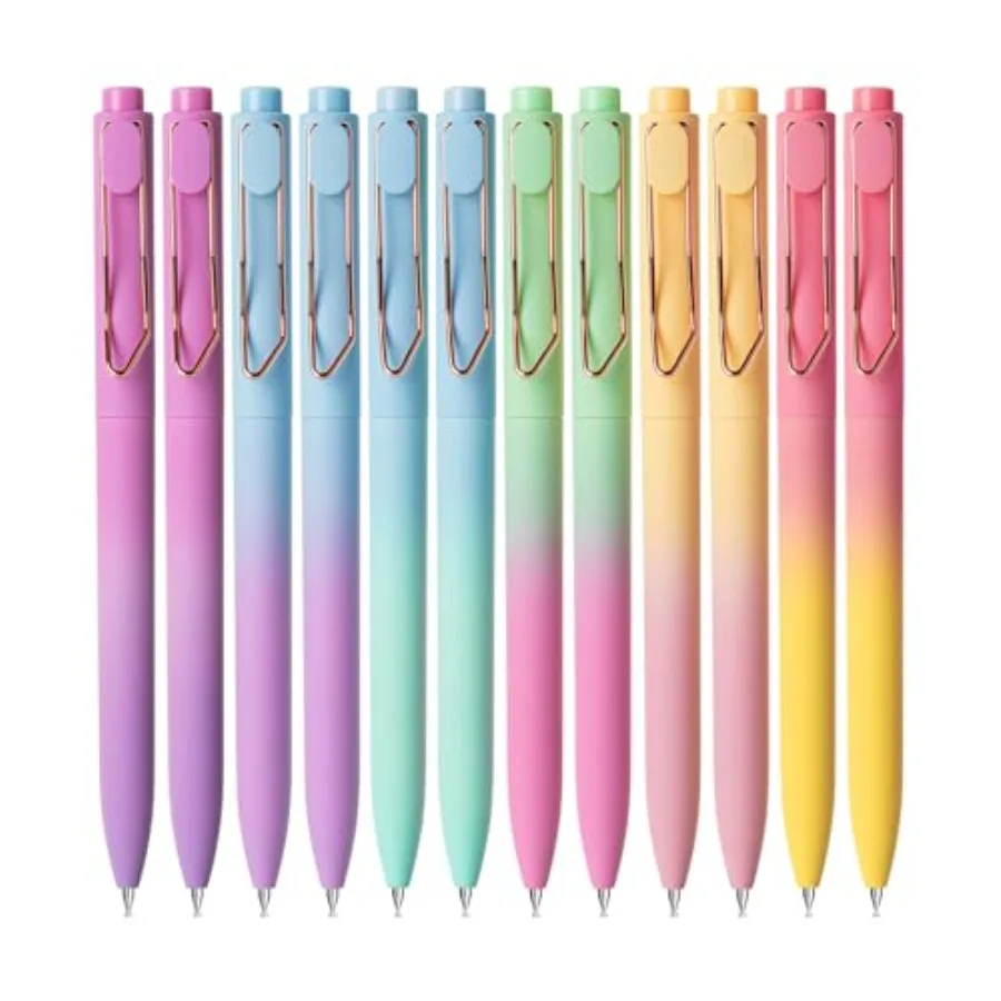 - Ballpoint Pens, 12 Pack, Gradient Color Barrels, Black Ink Cute Ballpoint Pens Black Ink, Cute Pens for Journaling
- Ballpoint Pens, 12 Pack, Gradient Color Barrels, Black Ink Cute Ballpoint Pens Black Ink, Cute Pens for Journaling