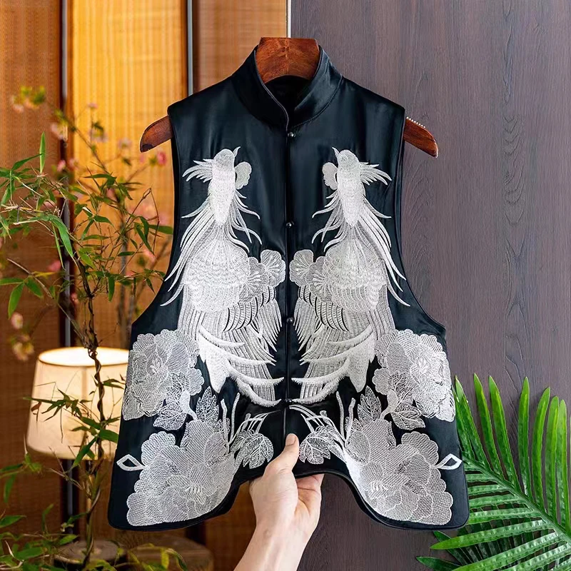 High-Quality Summer Chinese Style Fashion New Phoenix Flower Embroidered Standing Collar Single Breasted Women's Vest S-XXL
High-Quality Summer Chinese Style Fashion New Phoenix Flower Embroidered Standing Collar Single Breasted Women's Vest S-XXL